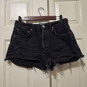 Black Distressed Women's Denim Shorts